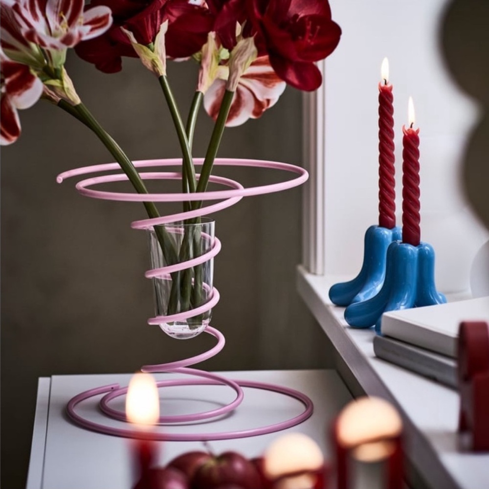 Modern Pink Spiral Vase